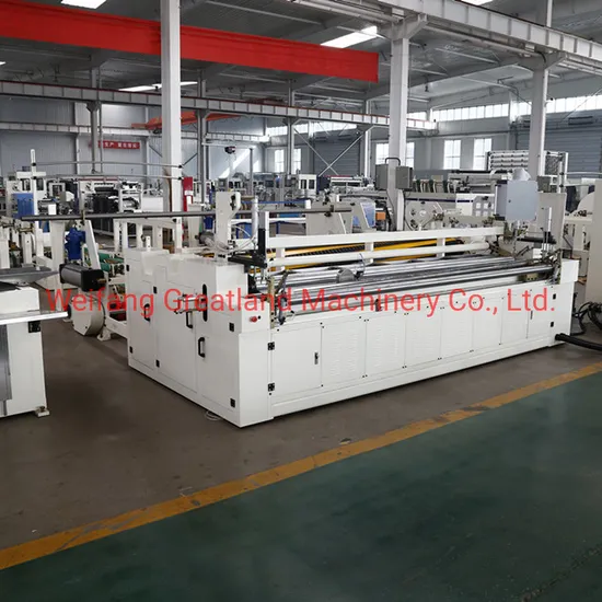 Automatic Embossed and Perforated Toilet Tissue Paper Making Glue Lamination Kitchen Towel Paper Rewinding Paper Product Making Machine