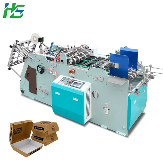 Burger Box Making Machine Paper Carton Erecting Machine Lunch Box Tray Box