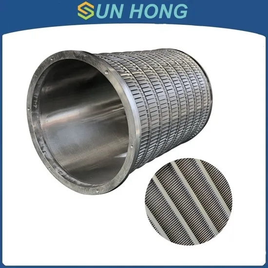 Paper Pulp Making Screen Rotor SS304 SS316 Slotted Wedge Wire Drilled High Pressure Sieve Screen Basket