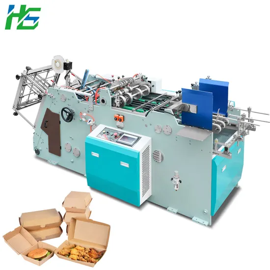 Custom Food Take Away Food Grade Brown Kraft Paper Lunch Box Making Machine