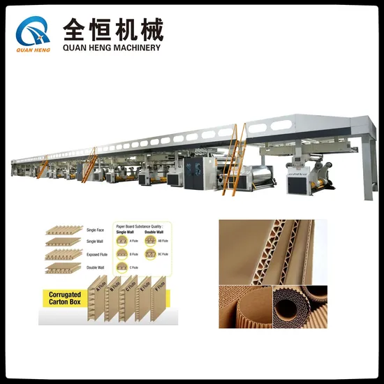 Qh-1800 Two/Three/Five Ply Corrugated Cardboard Line for Fluting Paper Box