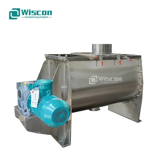 Industrial stainless steel dry batch horizontal powder mixer double ribbon spiral paddle plough mixing blending machine for sale