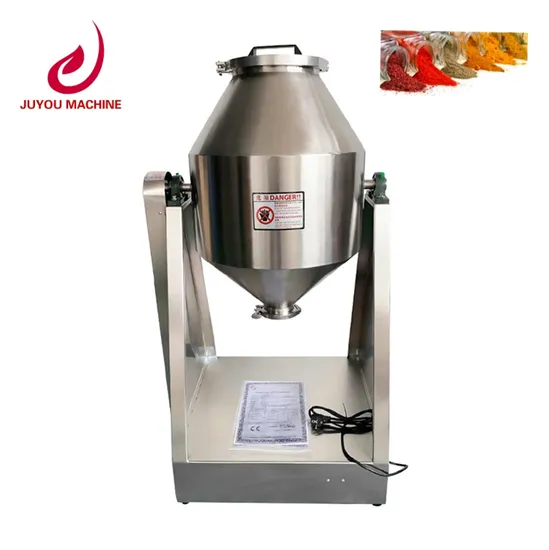 Industrial Stainless Steel 50kg 100kg Double Cone Shape Dry Chemical Cosmetics Pharmaceutical Powder Mixer Blender Mixing Equipment Machine