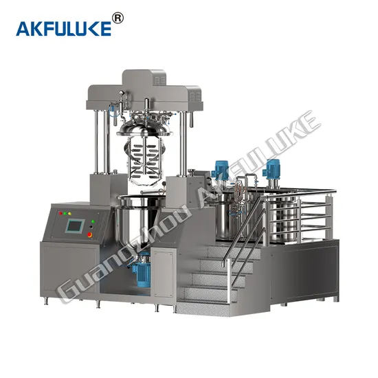 Akfuluke China Vacuum Mixing Emulsifying Machine with CIP Cleaning System