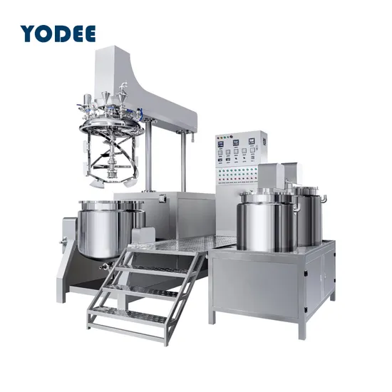 500L 1000L 2000L Factory Supplier Manufacturer Tilting Tooth Polishing Paste Industry Vacuum Emulsion Homogenizer Mixing Shampoo Cosmetic Mixer Production Line