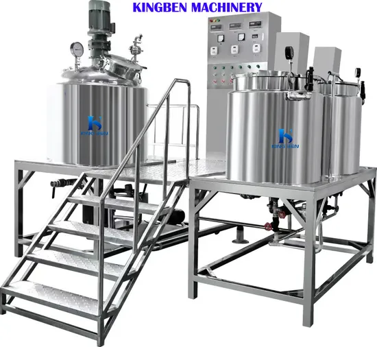 Pharmaceutical Cosmetics Liquid Soap Face Body Face Facial Cream Aloe Vera Vacuum Emulsifying Homogenizer Emuslifier Mixing Tank Mixer Machine with Agitator