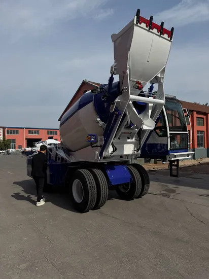 Self-Loading Concrete Mixer Truck Assisted by a Hydraulic Power Steering System on Two Steering Wheels Engine Customizable 2600L (2600-4500L)