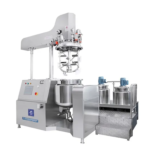 Cosmetic Production Line Homogenizer Frame Scrapper Blender Vacuum Emulsifier Mixer Lotion Mixing Machine with Steam Heating