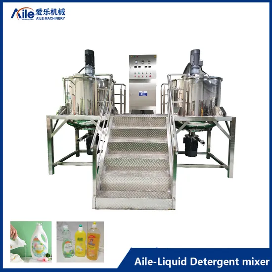 2000L Shampoo Cosmetic Paste Homogenizer Mixer Machine Stainless Steel Double Jacketed Mixing Tank with Agitator