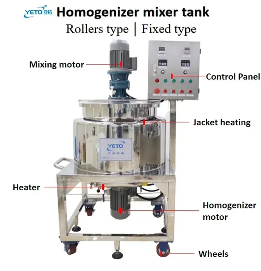 Three Layers Electric Heating Shampoo Mixing Tank Industrial Blender Machine Lotion Mixer