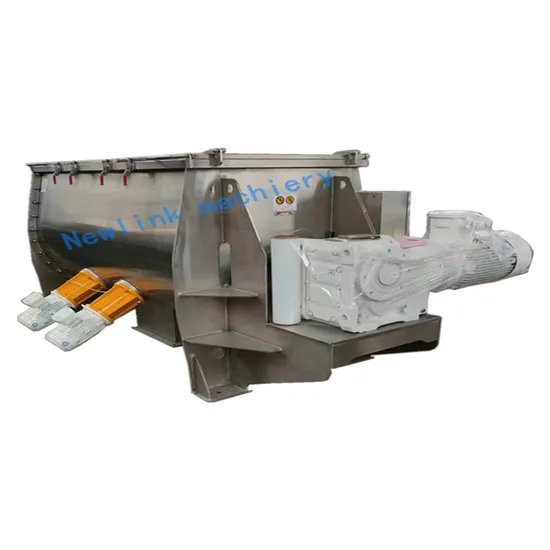 Used Industrial Horizontal Animal Feed Screw Ribbon Blender Mixer Powder Food Mixing Machine