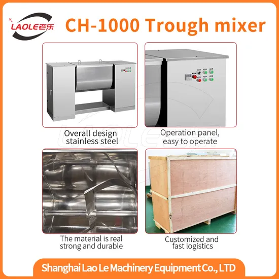 CH-1000 Wheat Flour Powder GMP ISO Automatic Groove Type Food Grade Mixer Machine