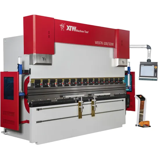 Hydraulic CNC Press Brake We67K-100t3200 with Da66t Controller Mechanical Crowning Worktable