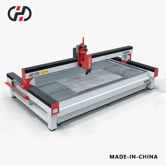 Head3020 Model Five Axis CNC 45 Degrees Tilt Angle Waterjet Stone Cutting Machine