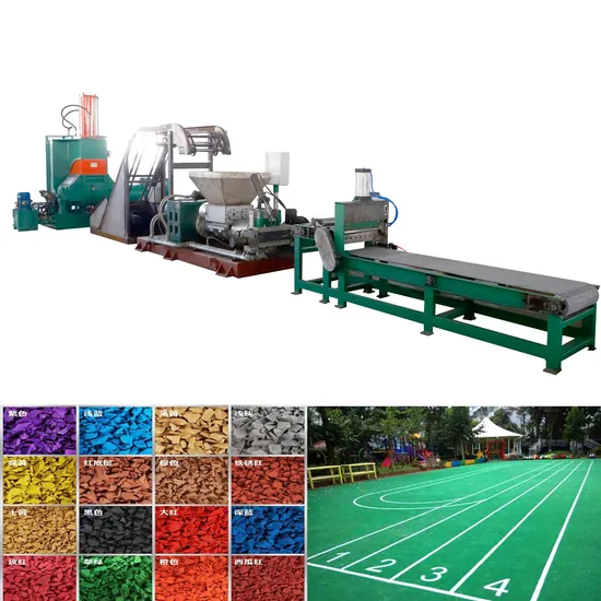 Safety Green EPDM Rubber Granules Production Machines for Runway Flooring