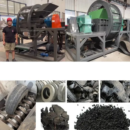 Functional Blade Cutting Waste Tire Rubber Shredder Crusher From Recycling Market