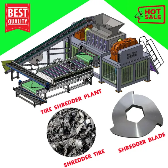 Industrial Tire Shredder with Twin Shaft Shredder Plant Specifications