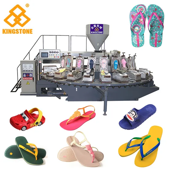 Automatic Rotary Injection Moulding Machine for Making Slipper Sandal Flip-Flop Shoe in Plastic Rubber PVC PCU Material