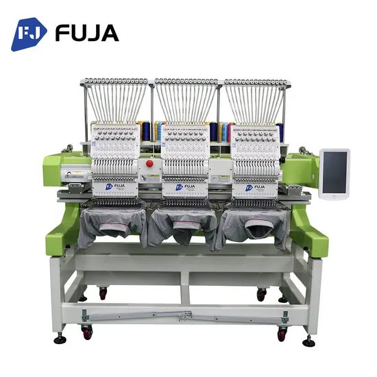 Three Heads Computerized Digital Ricoma Hat T-Shirt Logo Embroidery Machine