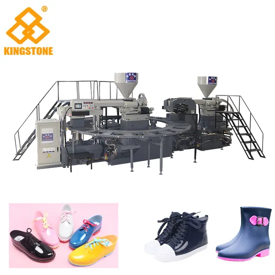 Automatic Two Color Injection Molding Machine for Making Slipper Sandal Shoe Rain Boots in Plastic PVC Material