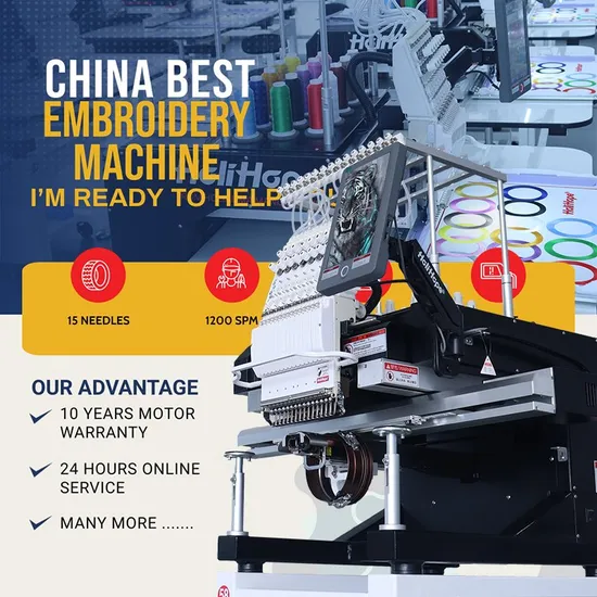 Big Sale! !Low Price!!up to 50% Discount off Computer Embroidery Machine Single Head Cheap Cost Automatic Embroidery Machine 15 Needle with 1200 Spm Like Tajima