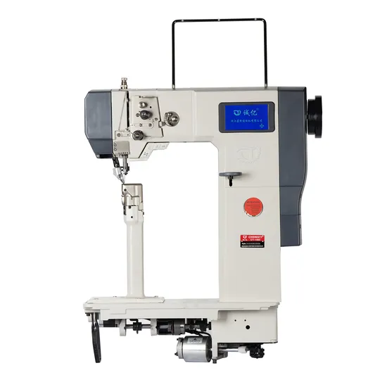 Single Needle High Column Stepper Control Roler Feed Posted Sewing Machine