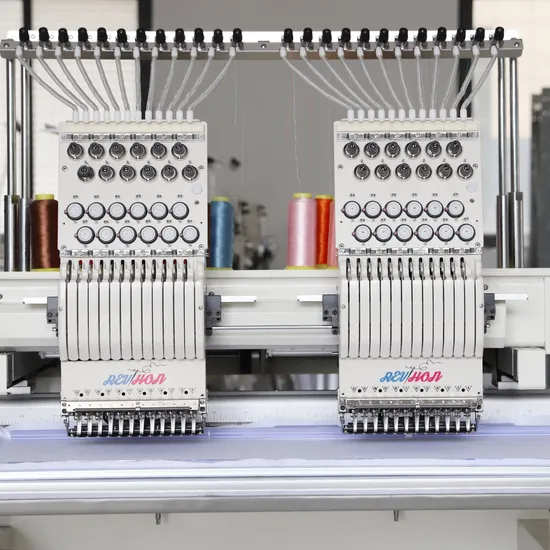 High Speed Double 2 Head Flat Cap Embroidery Computerised Sewing Machine