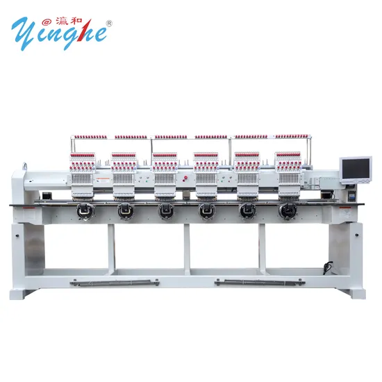 Yh High Speed Computerized 6heads 9needles Embroidery Machine for Garments Hats Flats
