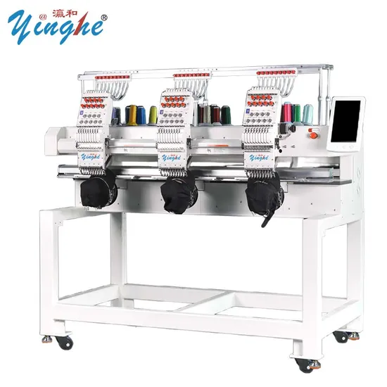 Yinghe Factory Price 3 Heads 9 Needles Indusrial Computerized Embroidery Machine Equipped with Multi Functions T-Shirt/Garment/Textile/Peaked Cap/Hat