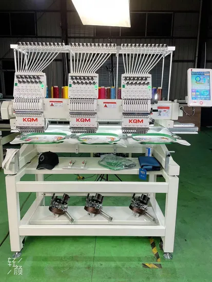 Factory 3 Head 15/12 Colors 400*500mm Hat T-Shirt Flat Embroidery Machine