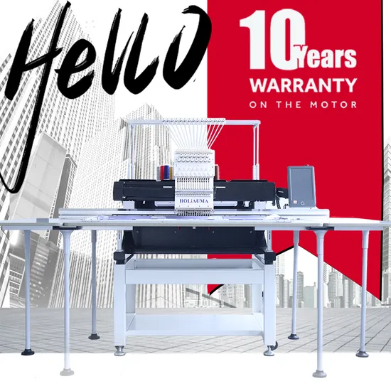 10 Years Warranty! Holiauma Automatic Computer Embroidery Machine 3D Hat Garment Embroidery Machine Like Tajima Japan