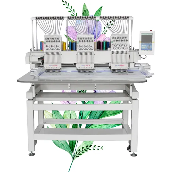 There Head Computer Embroidery Machines High Speed Hat T-Shirt Garment Machine