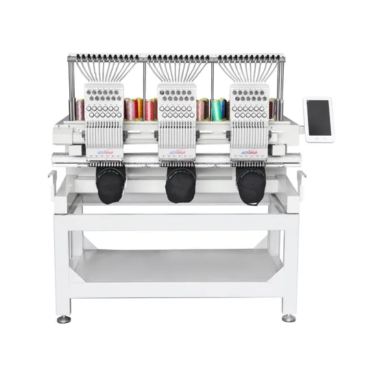 Qhm New Computerized 3 Head 9/12/15 Needles Hat Embroidery Machine