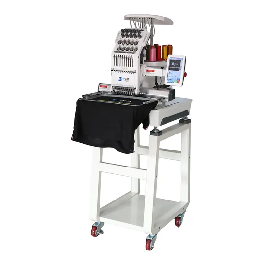 Fuja Single Head Embroidery Machine 10 Needles Caps Hat T-Shirt Household One Head Embroidery Machine