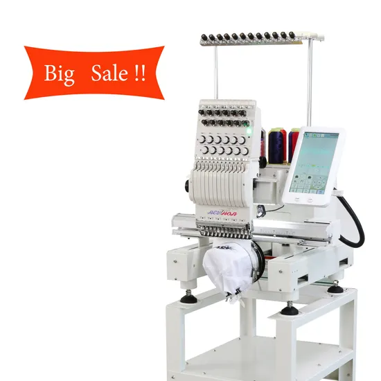 Hot Sale 15 Colors Computer Single Head Embroidery Machine Price for Flat Cap T-Shirt Embroidery