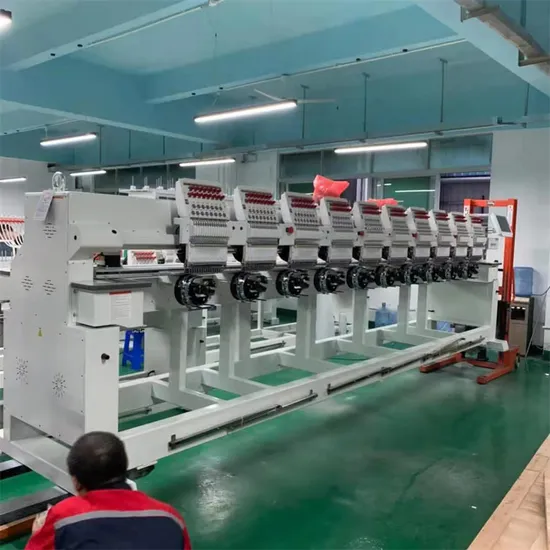 12 Needles 10 Head High Speed Flat Hat T-Shirt Computerized Industrial Embroidery Machine for Kenya
