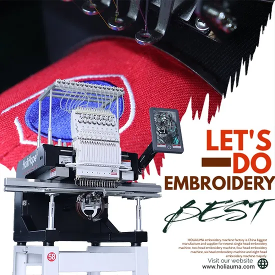 10 Years Motor Warranty Holihope Factory Surpassed Brother Computer Embroidery Machine Single Head Industrial Embroidery Machine Cheap Price in China for 3D Cap