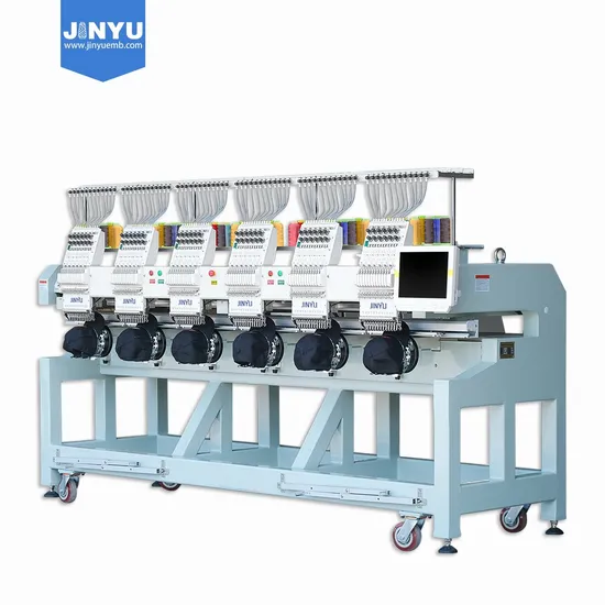 Jinyu 6 Heads Work Efficient and Industrial Computerized Embroidery Machine