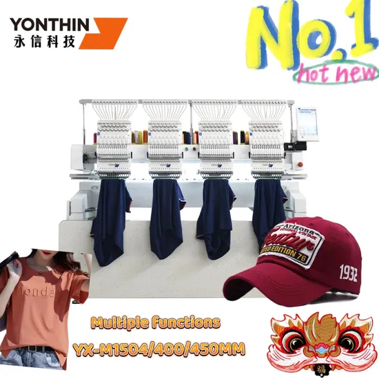 Yonthin Good Quality 4 Heads Cap and Flat Embroidery Machine Computerized for Logo Patches