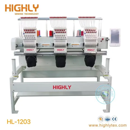 Highly 3 Heads 12 Needle Computer Flat Embroidery Sewing Machine