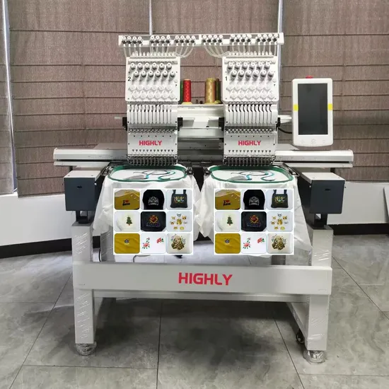 High Speed Two Heads 12 Needle Computer Garment Embroidery Sewing Machine