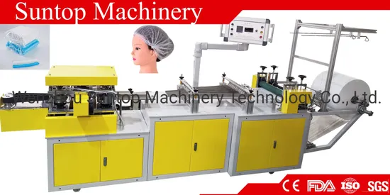 Automatic One Time Use Disposable PP Non Woven Strip Clip Cap Bouffant Protective Head Cover Hair Net Hat Round Mob Cap Making Machine in Yellow Outlook
