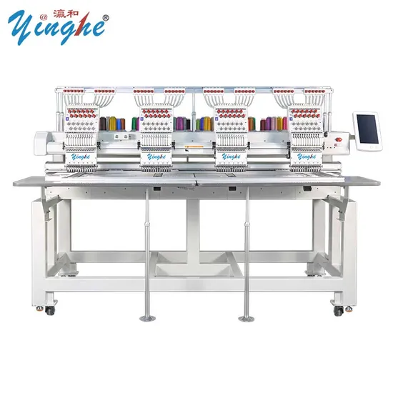 Yinghe 4 Heads 15 Needles Industrial Computer Cap Logo Label Equipped Beads T-Shirt Digital Sewing Embroidery Machine for Sale