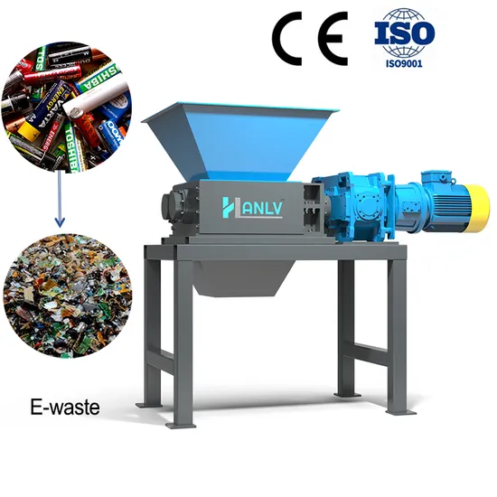 Double Shaft Shredder for E-Waste Lithium Battery PCB Board Plastic Metal Recycling