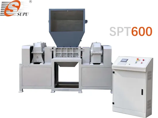 Double Shaft Waste Cardboard Shredder / Hospital Medical Waste / Plastic Crushing Machine
