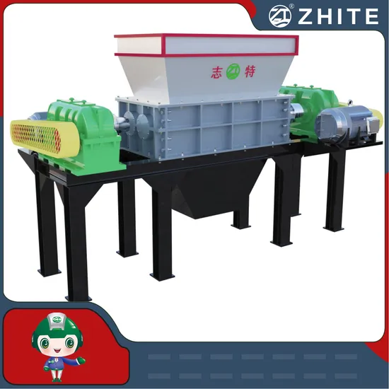 Double Shaft Shredder for Plastic/PVC/HDPE Pipe Wood Tire Crusher