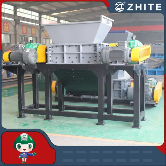 Double Shaft Scrap Metal Plastic Tyre Shredder Aluminum Can Crusher for Sale
