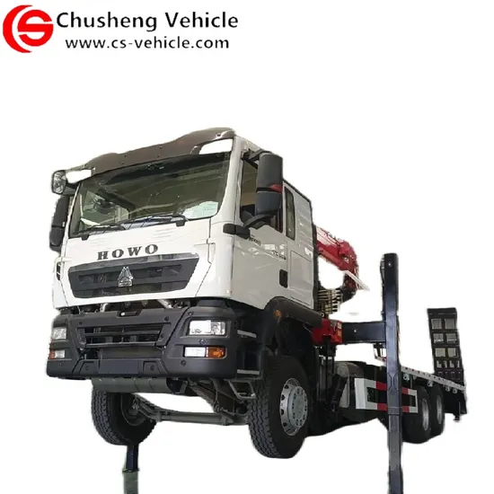 10 Wheel HOWO 6X4 Hydraulic Telescopic/Straight Boom Truck Mounted Crane Self Loader Truck 340HP for Excavator
