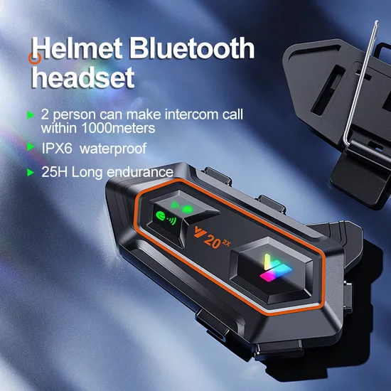 Chipset 5.0 Clear Sound Quality Motorcycle Helmet Blue Tooth Intercom Headset for CVC Noise Reduction
