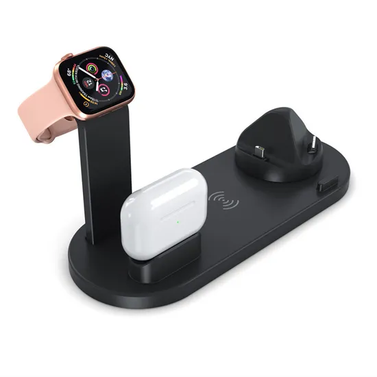 4-in-1 Fast Wireless Charger Desktop Stand Station for iPhone for Apple Watch